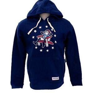 Life Is Good Adirondack Jake Hoodie Men M Navy Stars Red Sweatshirt 4th Of July